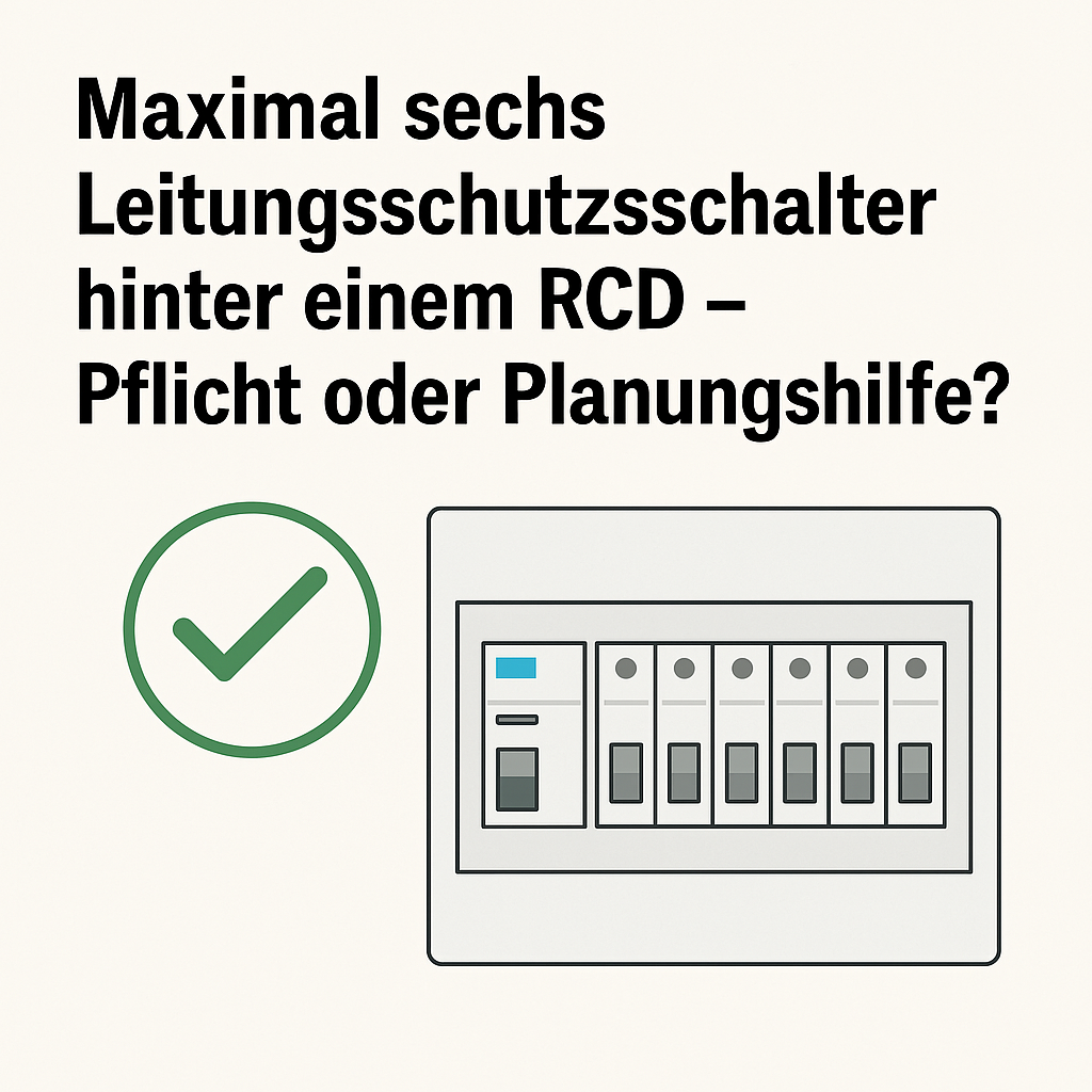 Maximal sechs Leitungsschutzschalter hinter einem RCD – Pflicht oder Planungshilfe?