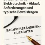 Sachverständigengutachten in der Elektrotechnik – Ablauf, Anforderungen und typische Beweisfragen