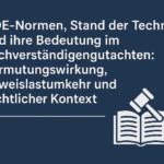 VDE-Normen, Stand der Technik und ihre Bedeutung im Sachverständigengutachten: Vermutungswirkung, Beweislastumkehr und rechtlicher Kontext