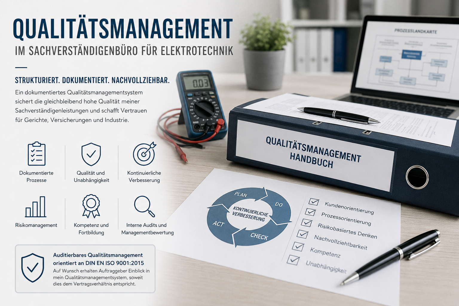 Qualitätsmanagement im Sachverständigenbüro für Elektrotechnik